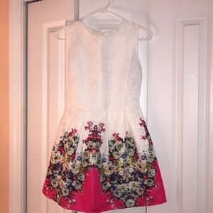 White and floral dress - never worn